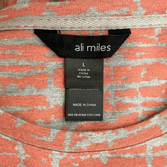 ✅SOLD-Ali Miles | Jersey Knit Blouse Pockets 3/4 Sleeve Stretch Abstract - Picture 6 of 8